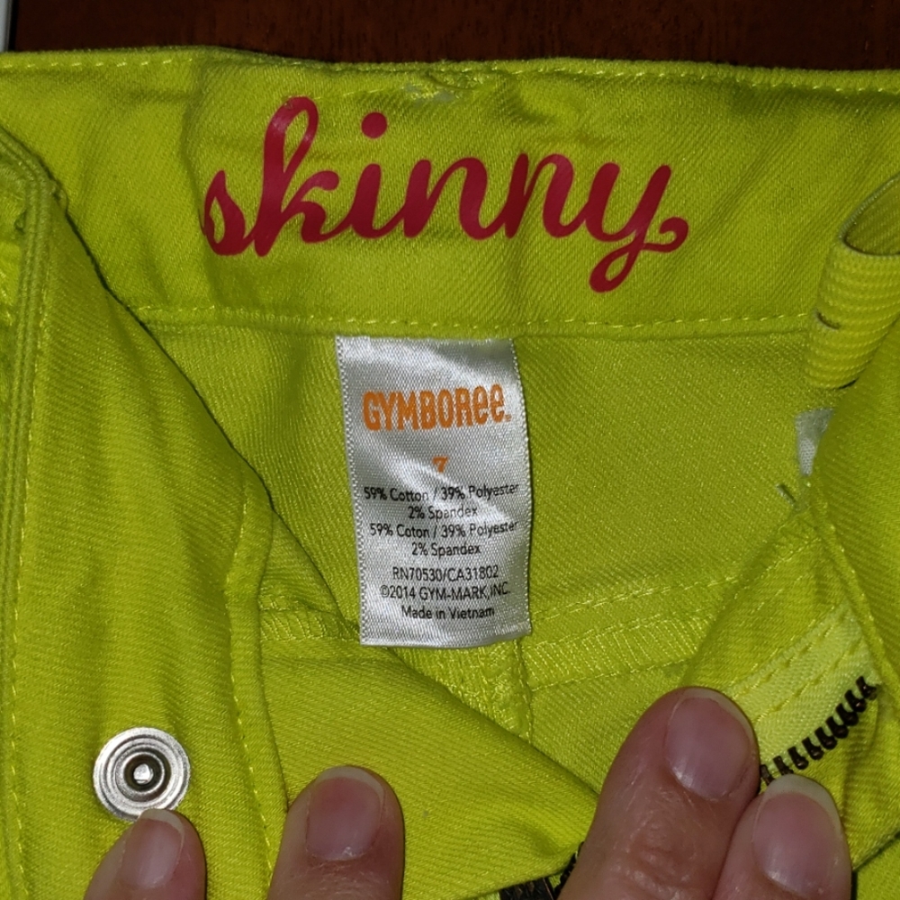 Like new, worn once! Lime green Skinny Jeans - Picture 3 of 7